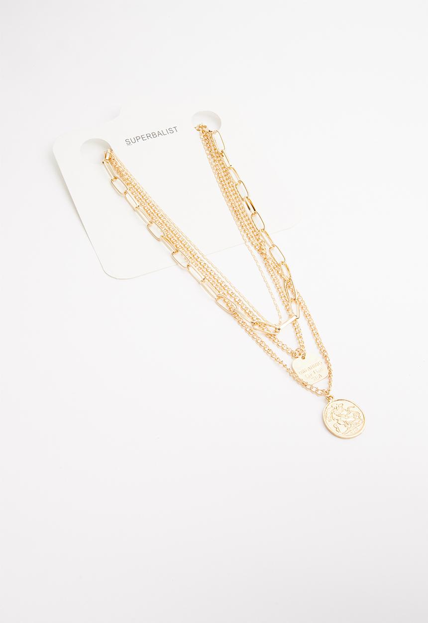 Superbalist - Disc layered necklace - gold