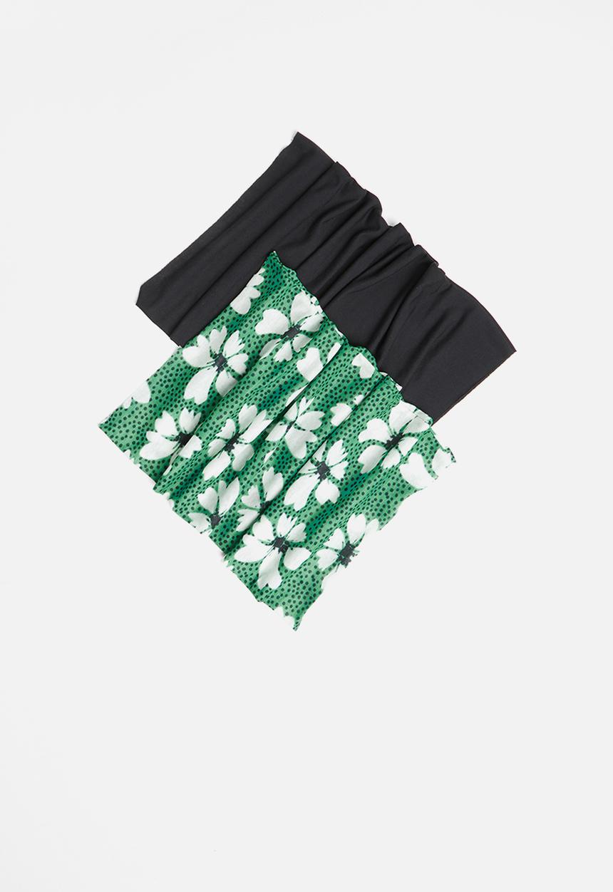Superbalist - 2 pack snood mask set - green floral/black