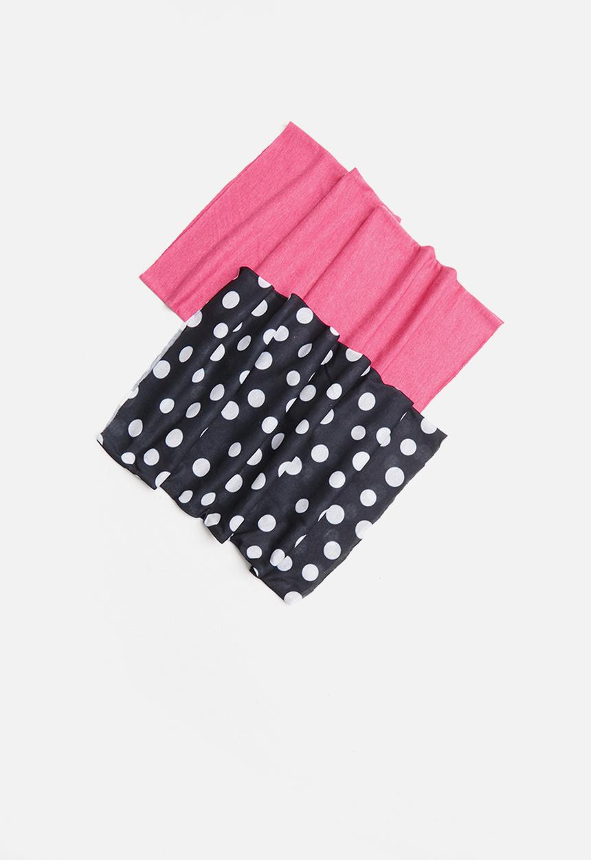 Superbalist - 2 Pack snood mask set - polka dot & pink