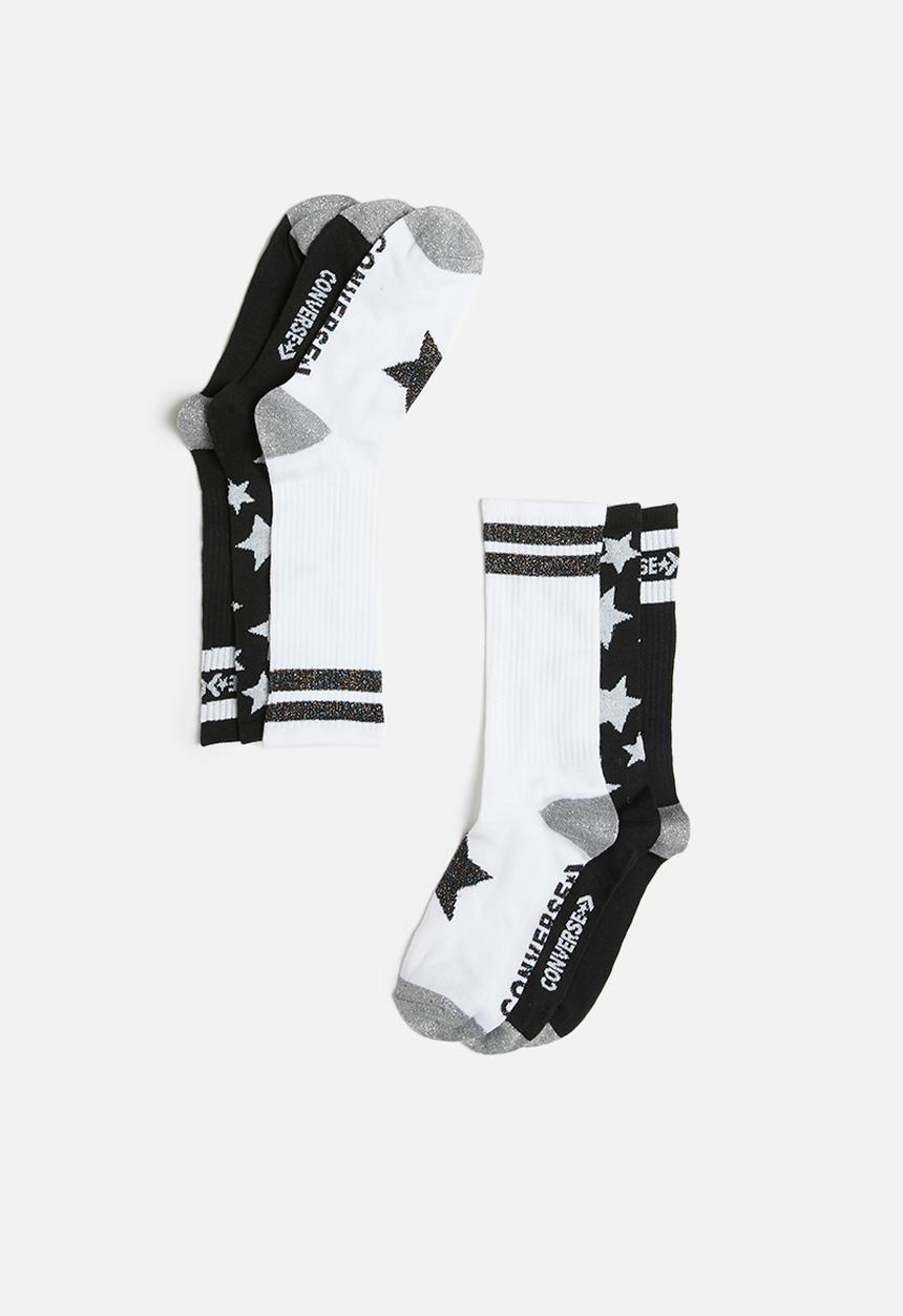 Converse - Chg 3 pack girl All Star high crew - black & white
