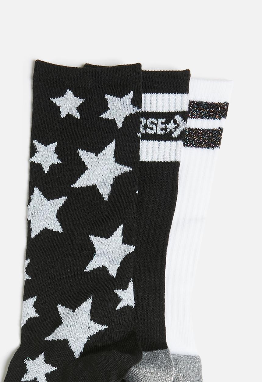 Converse - Chg 3 pack girl All Star high crew - black & white