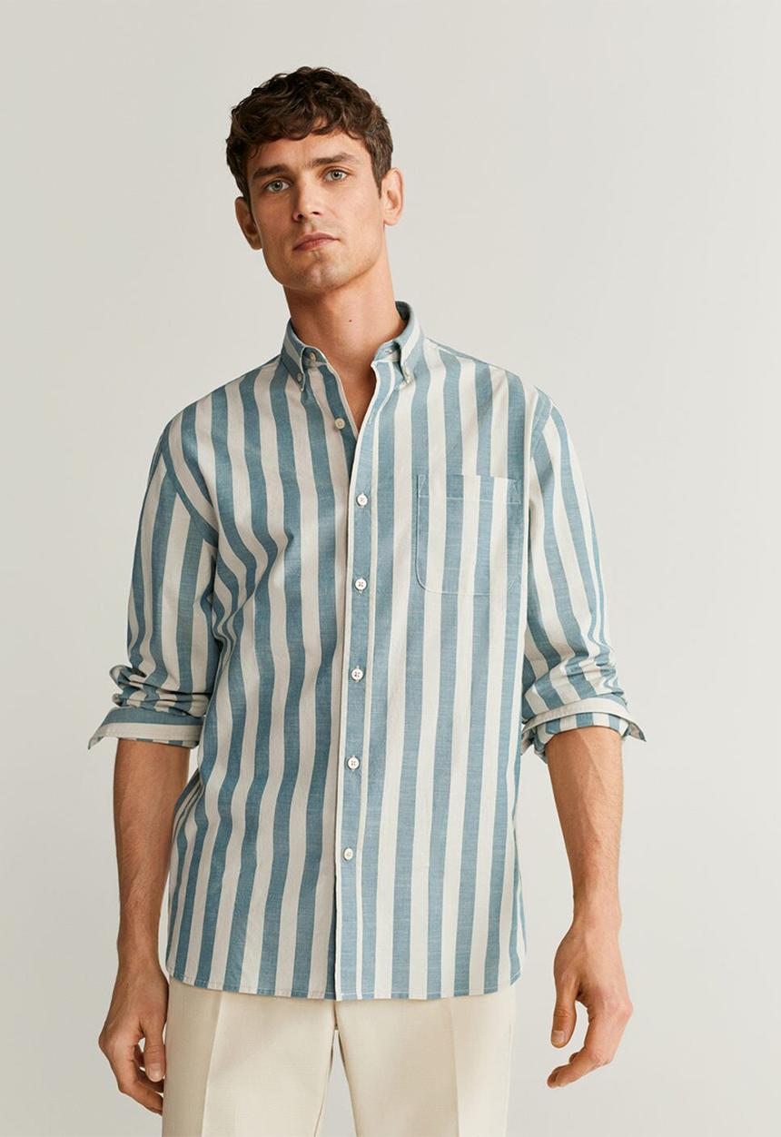 MANGO - Riley shirt - beige & khaki