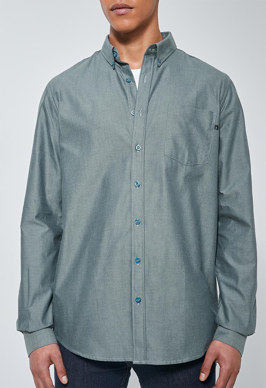 Superbalist - Barber regular fit long sleeve oxford shirt - blue