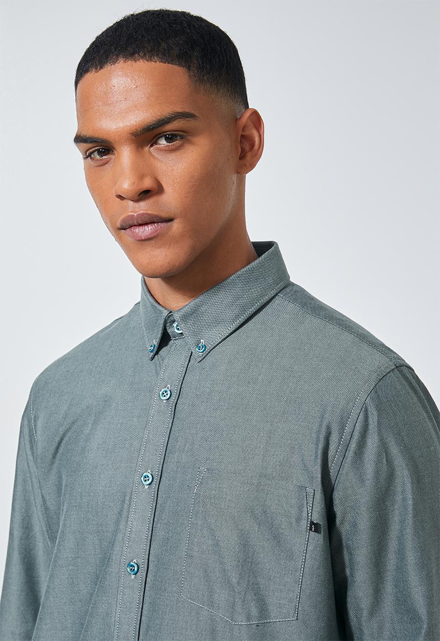 Superbalist - Barber regular fit long sleeve oxford shirt - blue
