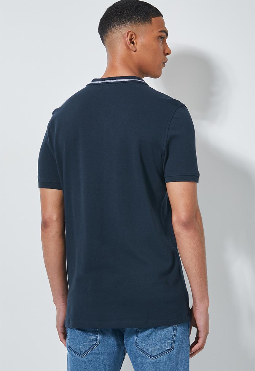 Superbalist - Luka notch neck pique golfer - navy
