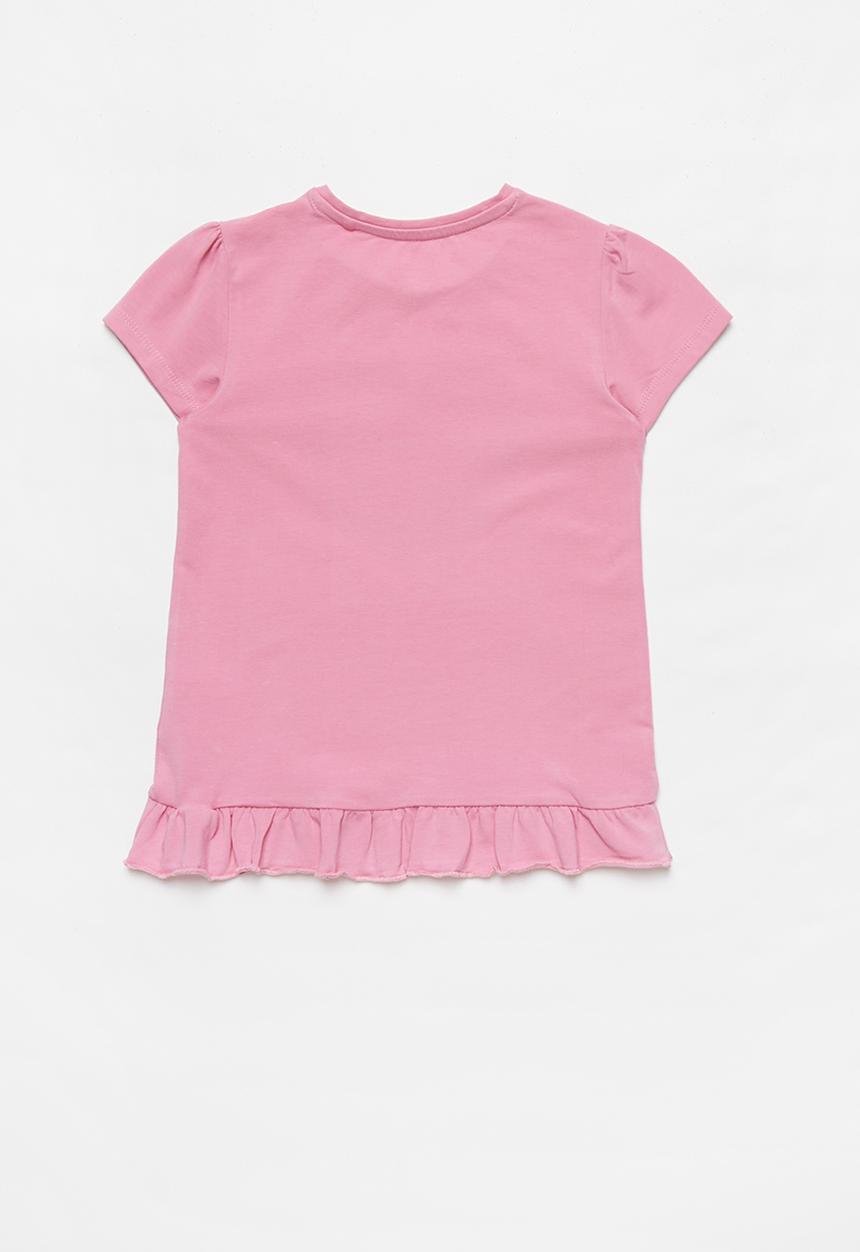 GUESS - Short sleeve Peyton frill hem tee - pink