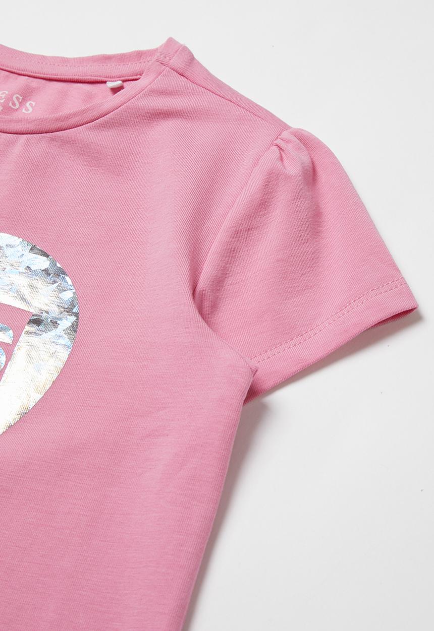 GUESS - Short sleeve Peyton frill hem tee - pink