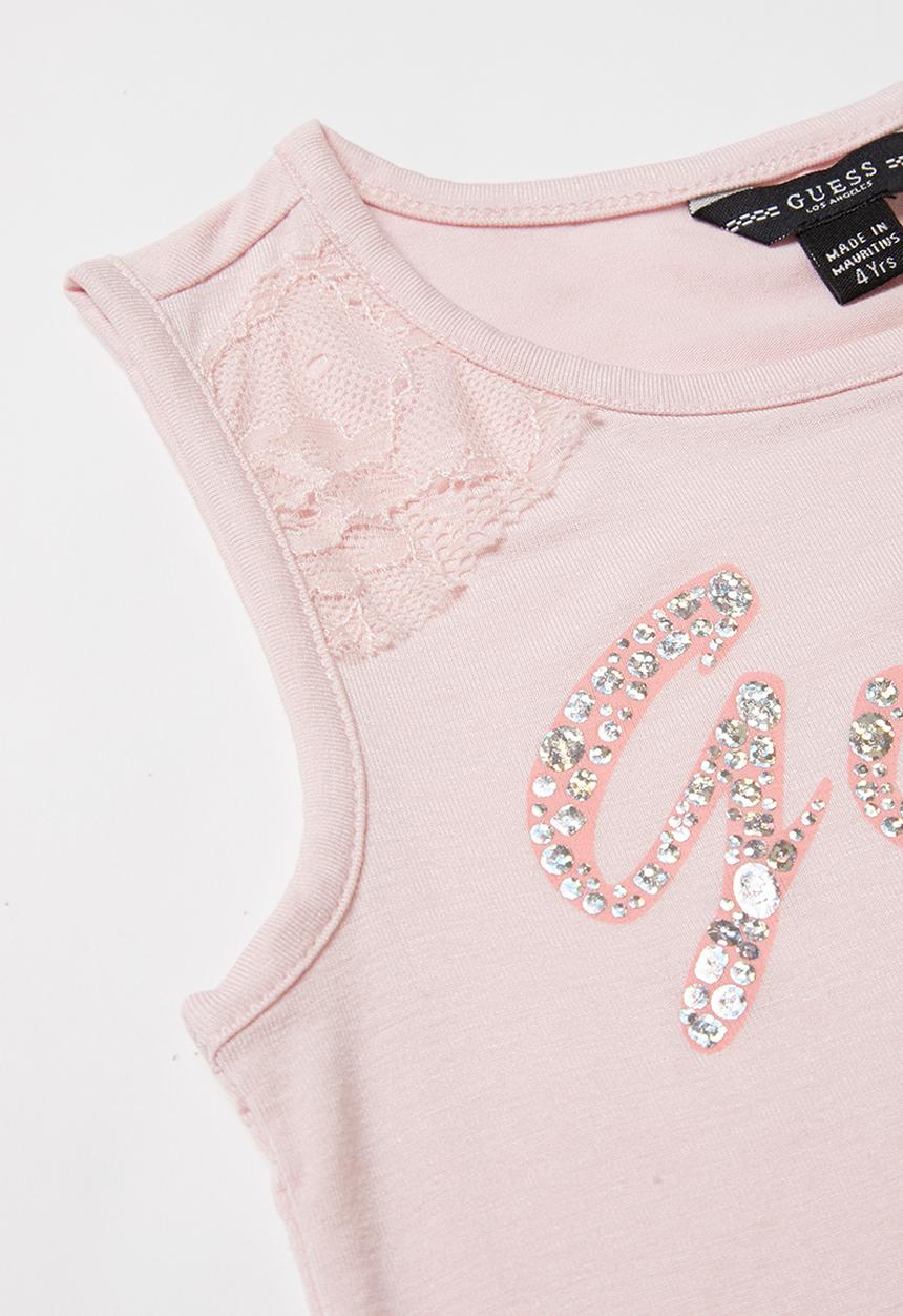 GUESS - Short sleeve Guess script Genna tee - pink