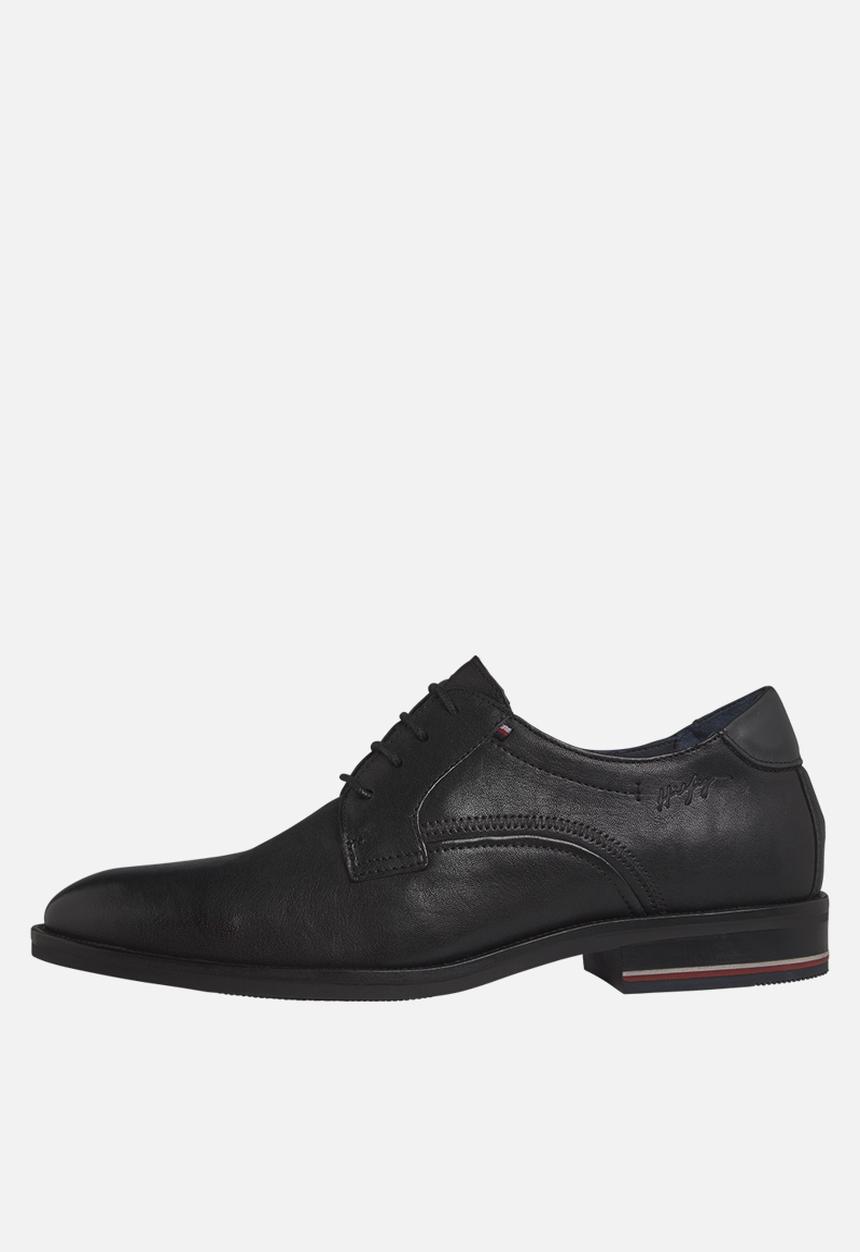 Tommy Hilfiger - Signature hilfiger leather leather shoe - black