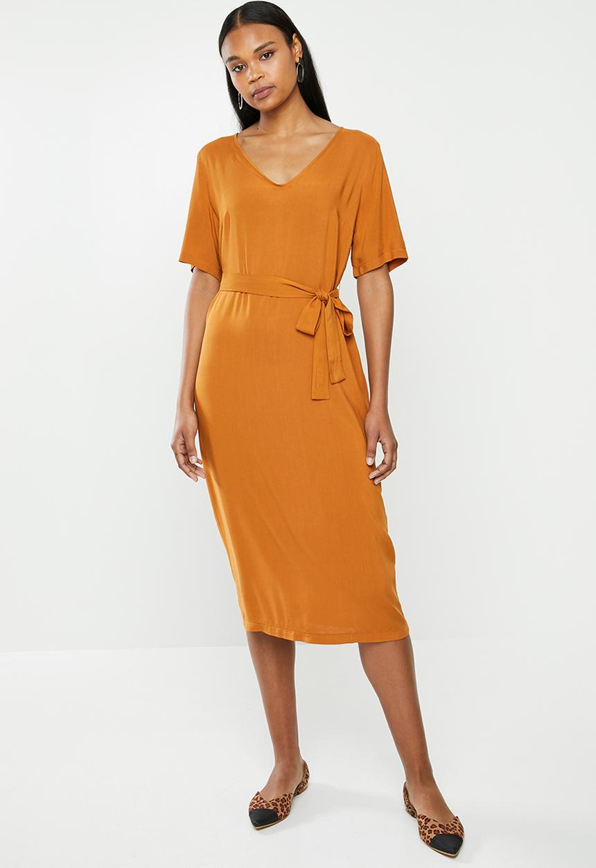 edit - Woven ll tunic dress - orange