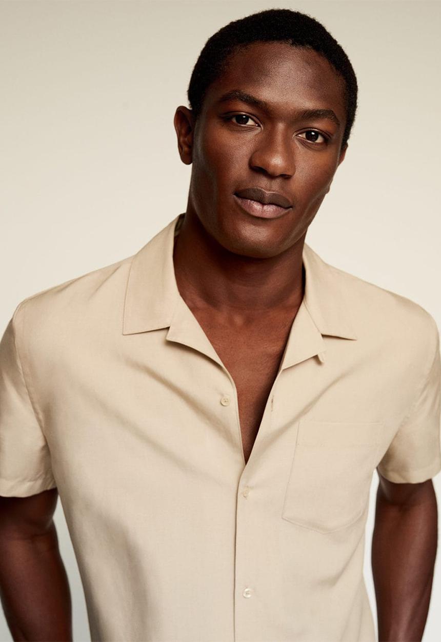 MANGO - Rung shirt - beige