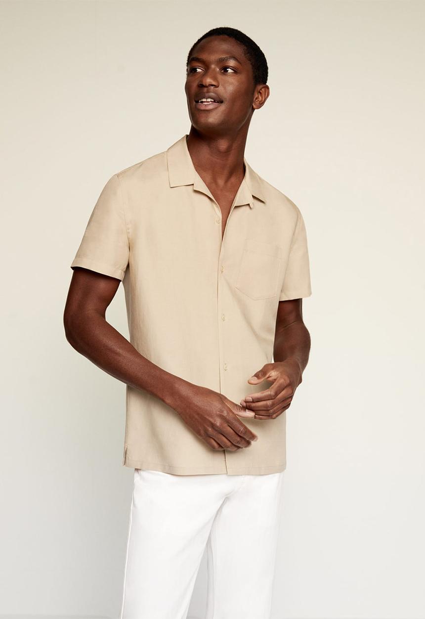 MANGO - Rung shirt - beige