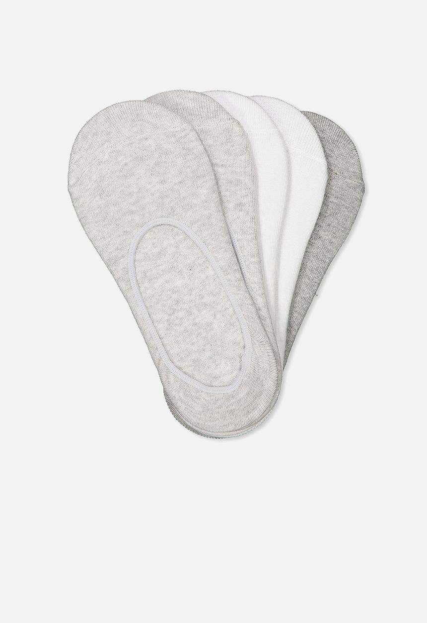 Cotton On - 5 pack low cut sock - grey & white 