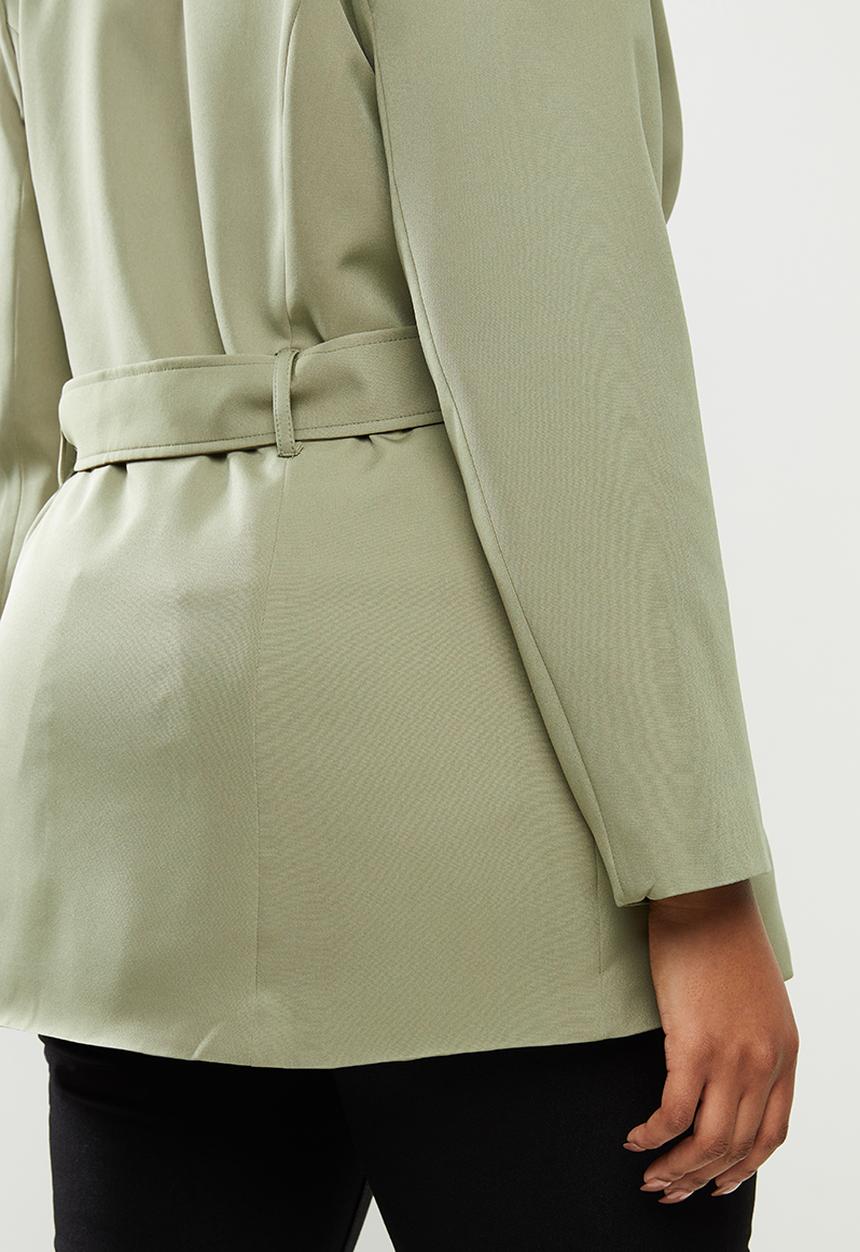 Missguided - Plus belted tailored jacket - green