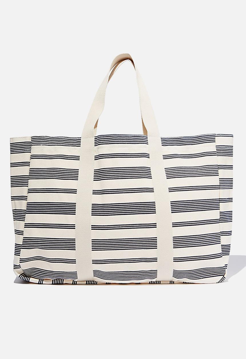 Rubi - Bondi beach bag  - navy & cream