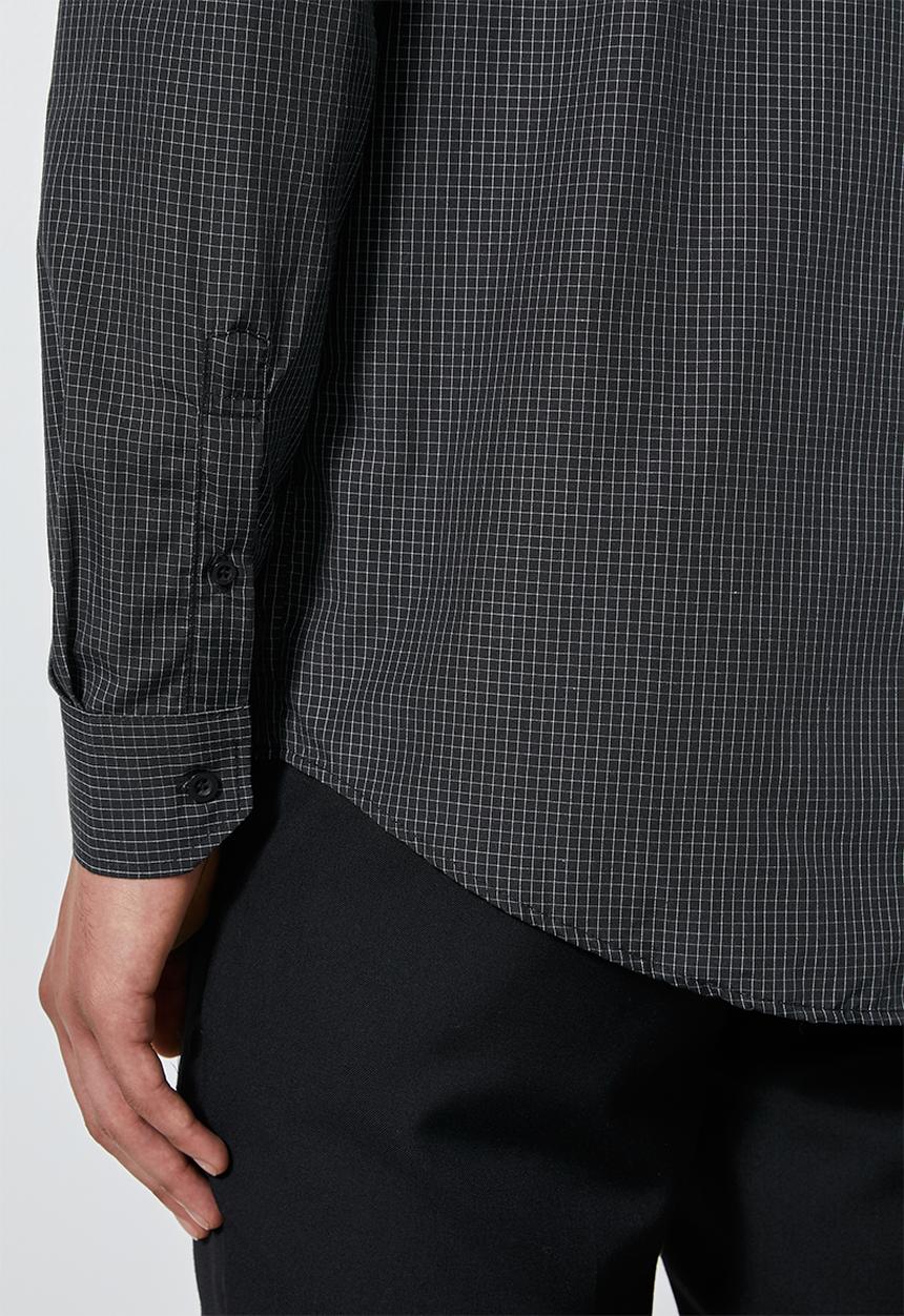 Superbalist - Jos slim fit long sleeve shirt - black & white