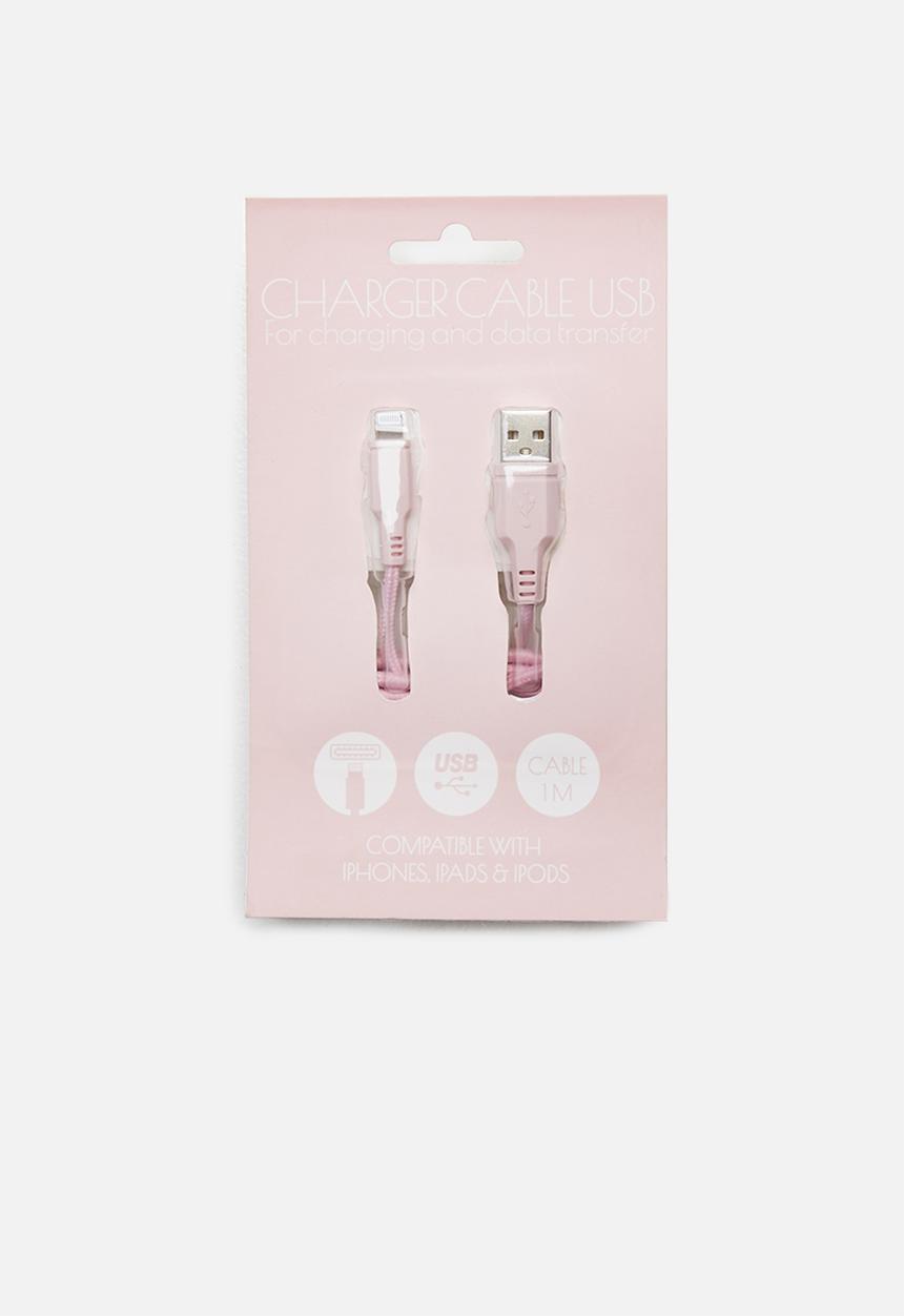 H&S - USB charger cable for Apple, iPhones and iPads - pink