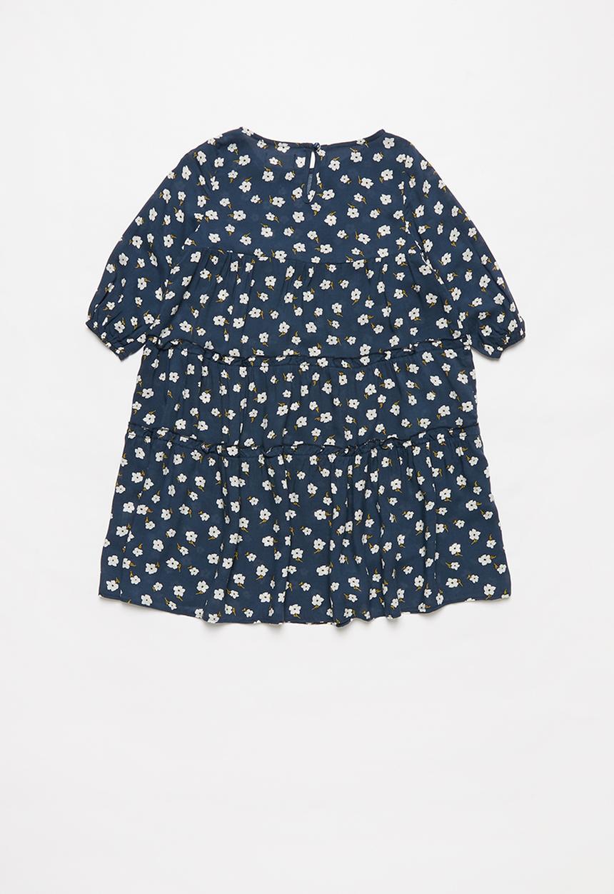 Superbalist Kids - Tiered printed dress - navy & white 