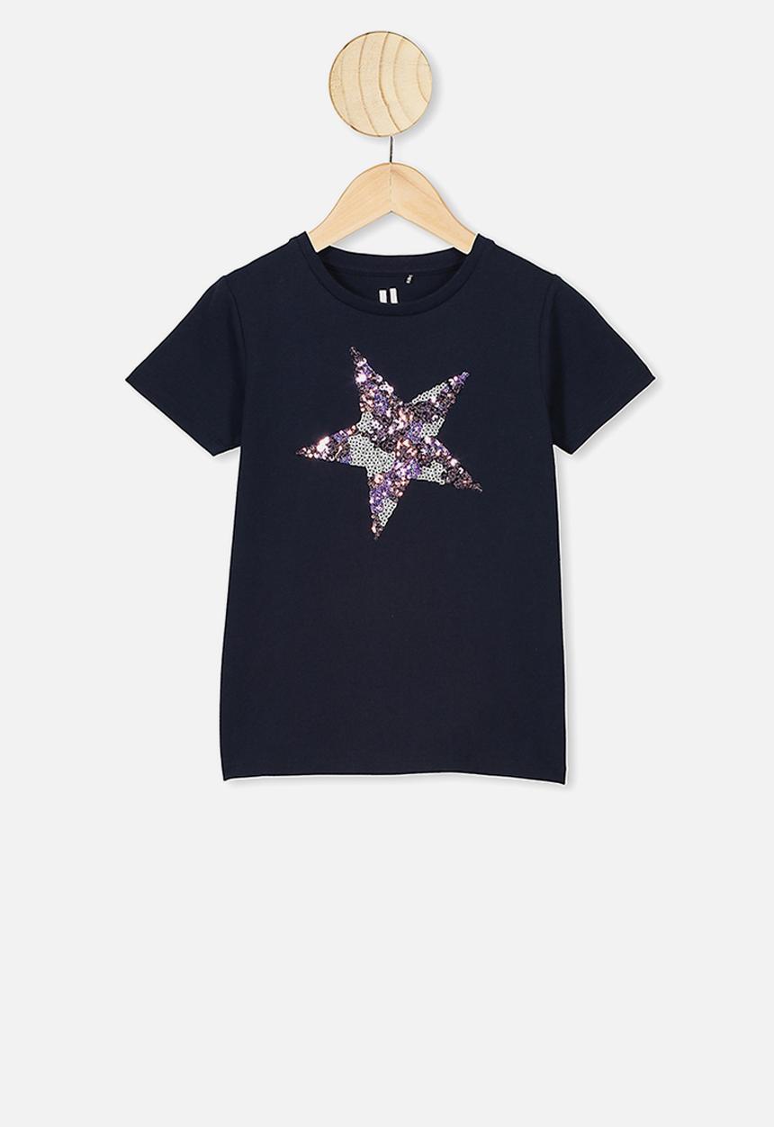 Cotton On - Stevie short sleeve embellished tee - navy