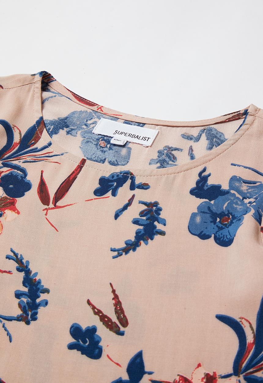 Superbalist - Tiered midi dress - pink & blue 