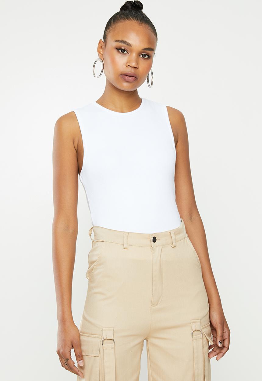 Missguided - Ribbed vest - white