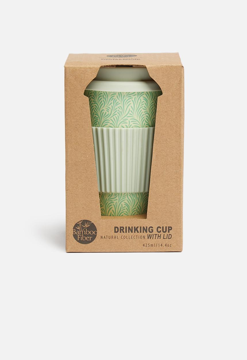 Excellent Houseware - Bamboo drinking mug - mint & olive 