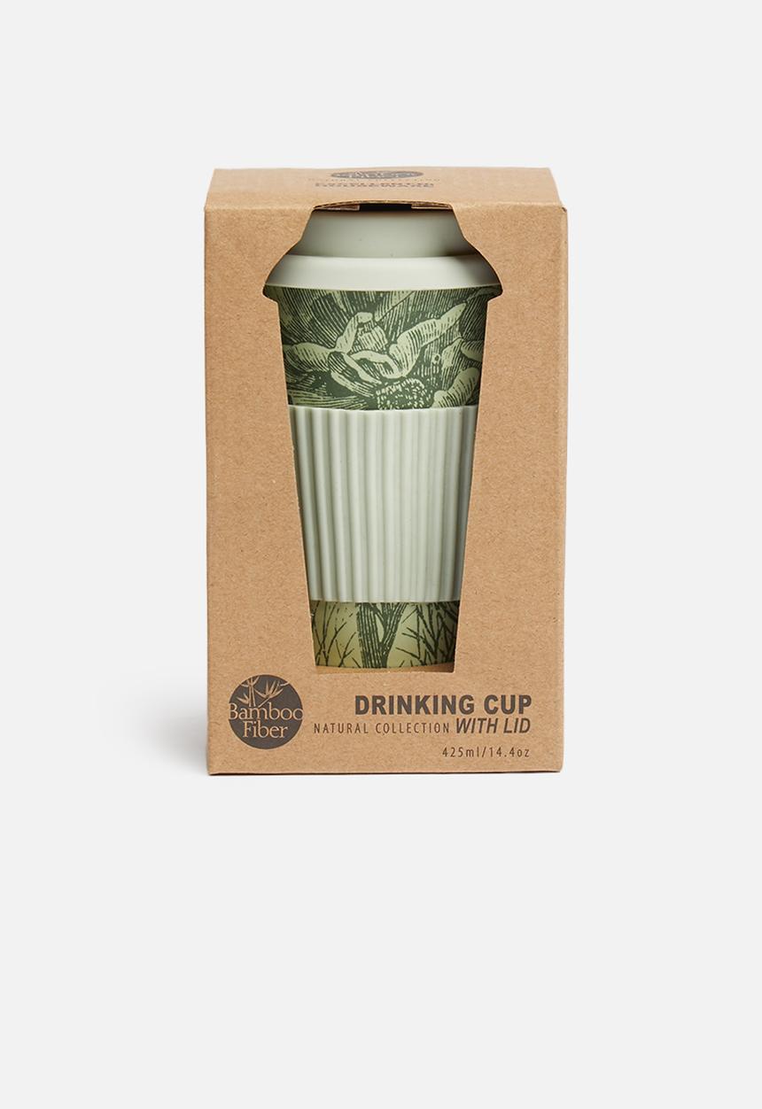 Excellent Houseware - Bamboo drinking mug - mint & green