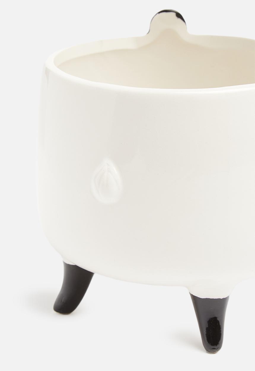 H&S - Panda planter - white