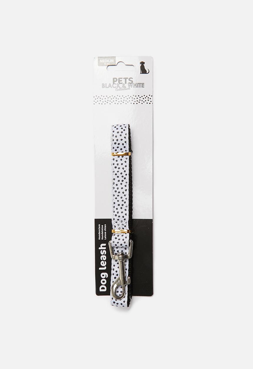 Pet Collection - Dog leash - white & black 