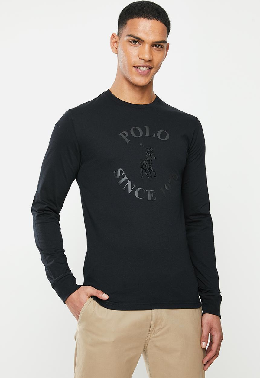 POLO - Classic chest embroidery ls T-shirt - black