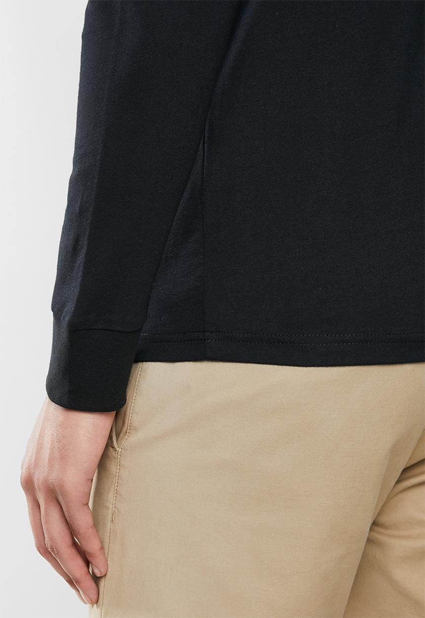 POLO - Classic chest embroidery ls T-shirt - black