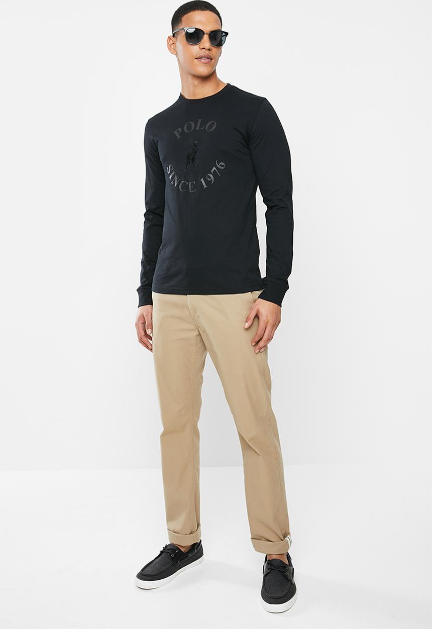 POLO - Classic chest embroidery ls T-shirt - black