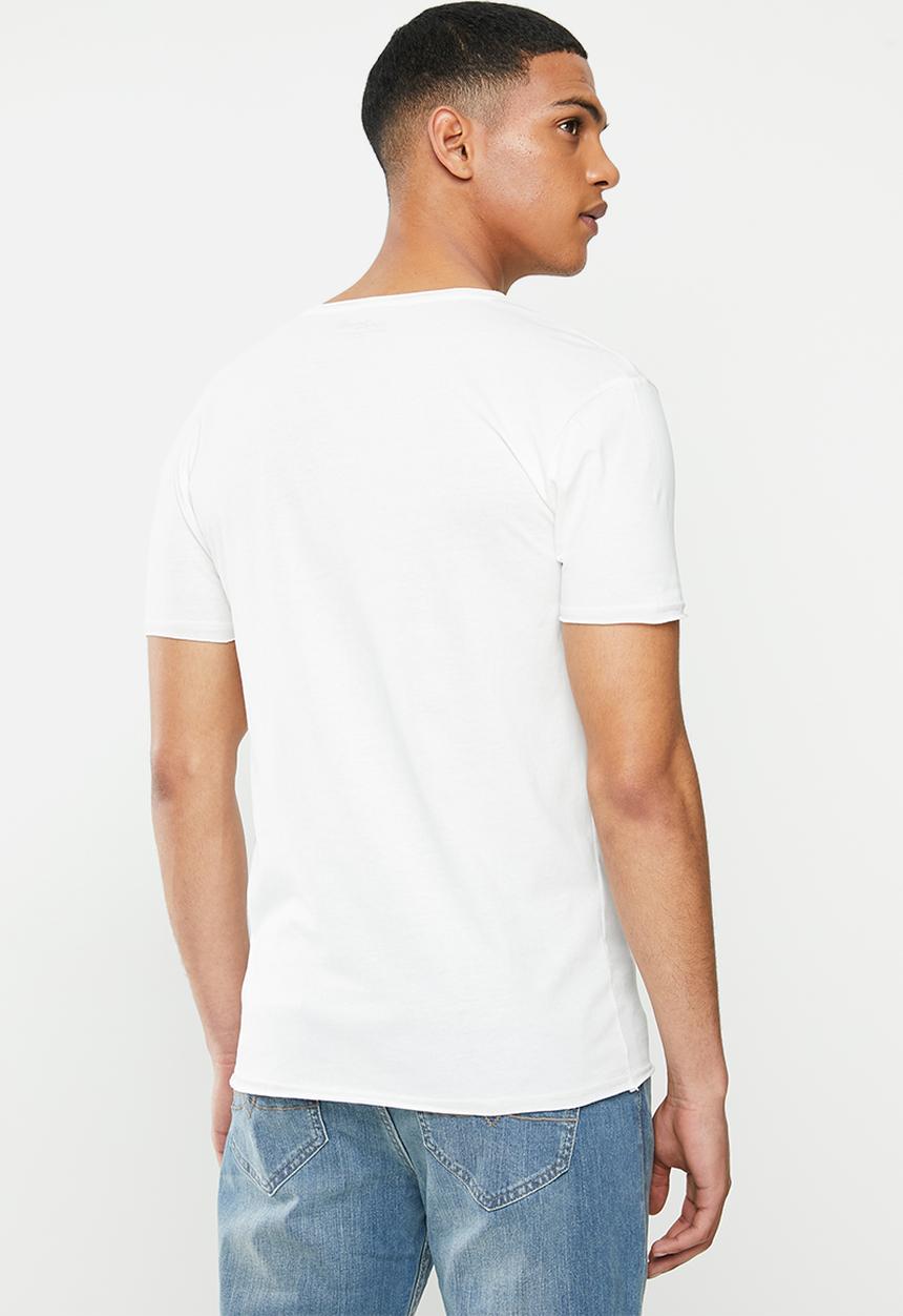 POLO - Pjc jake short sleeve printed logo tee - white