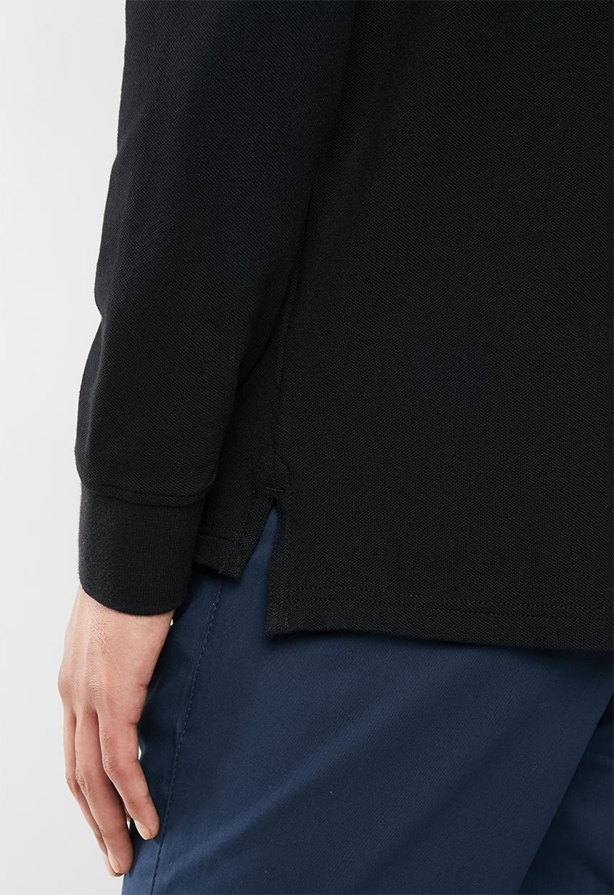 POLO - Mens classic stretch pique ls golfer - black