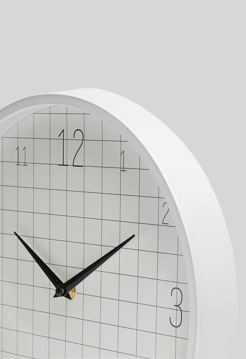 H&S - Grid wall clock - white