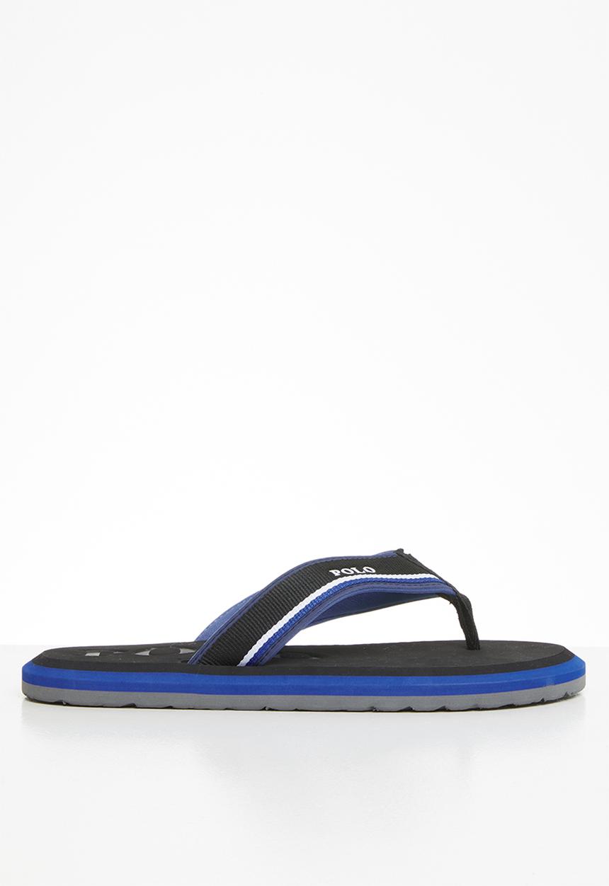 POLO - Asher fabric thong flip flop - black