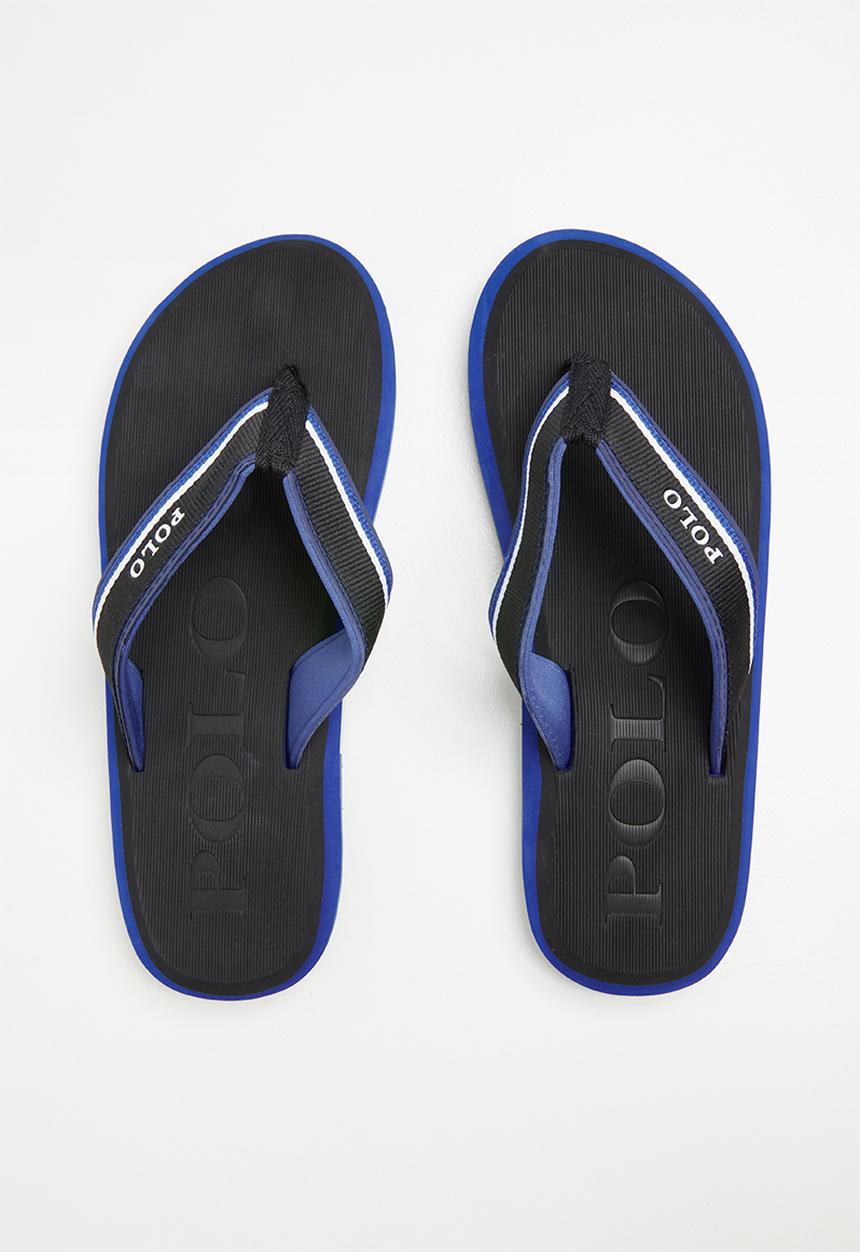 POLO - Asher fabric thong flip flop - black