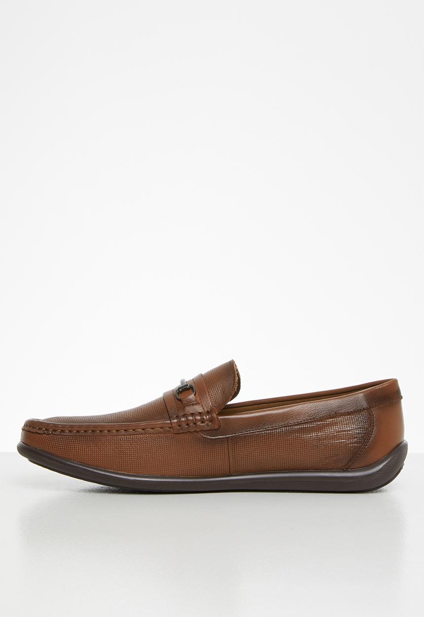 POLO - Mens joey pin punch trim vamp loafer - brown 