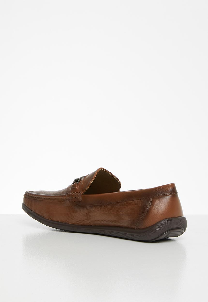 POLO - Mens joey pin punch trim vamp loafer - brown 