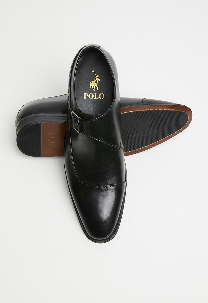 POLO - John side buckle monk toe cap - black