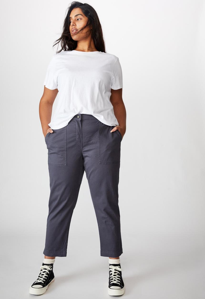 Cotton On - Curve high rise chino - midnight blue
