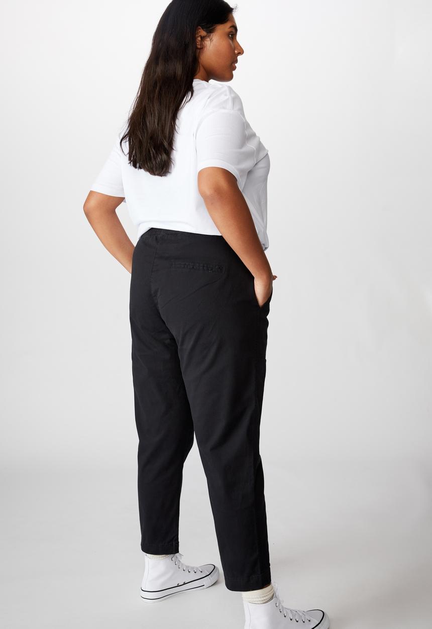 Cotton On - Curve high rise chino - washed black