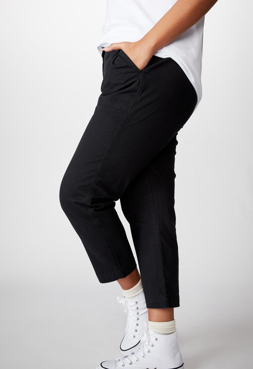 Cotton On - Curve high rise chino - washed black
