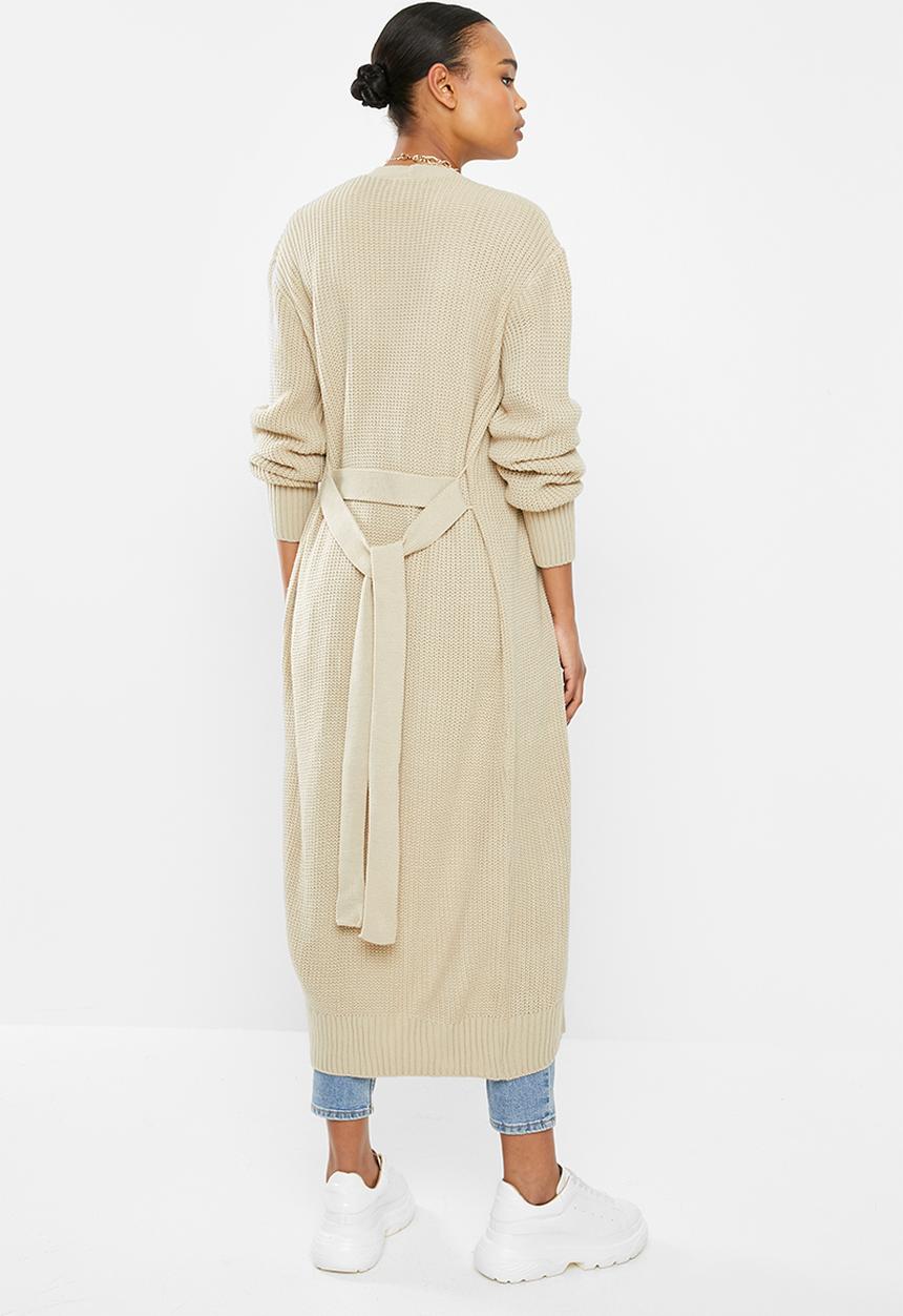 Missguided - Belted maxi cardigan - cream