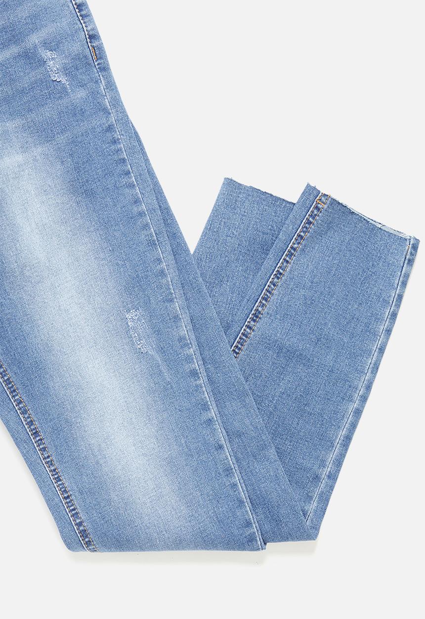 Missguided - Petite sinner clean distress - blue