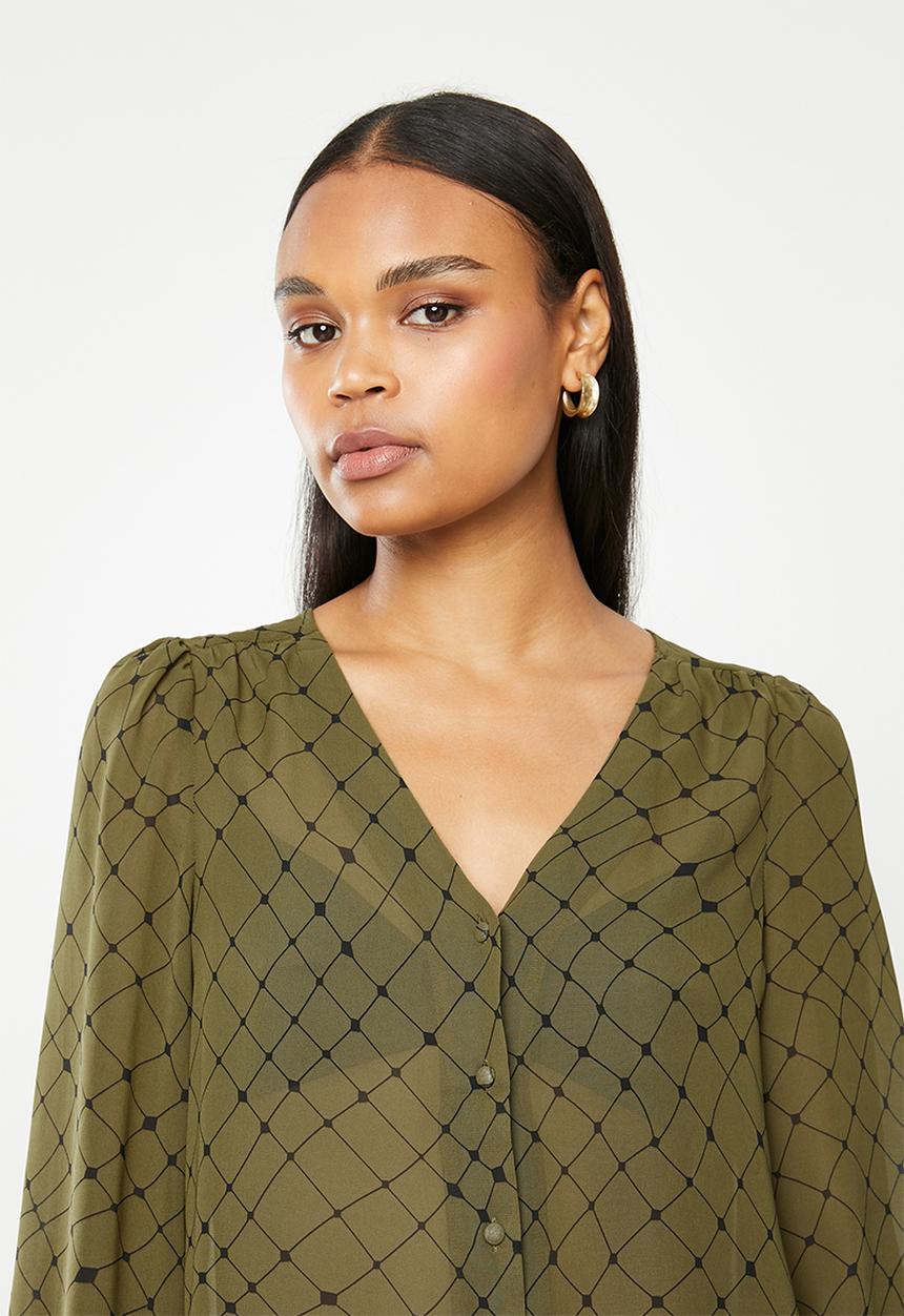 Vero Moda - Anna long sleeve shirt - olive