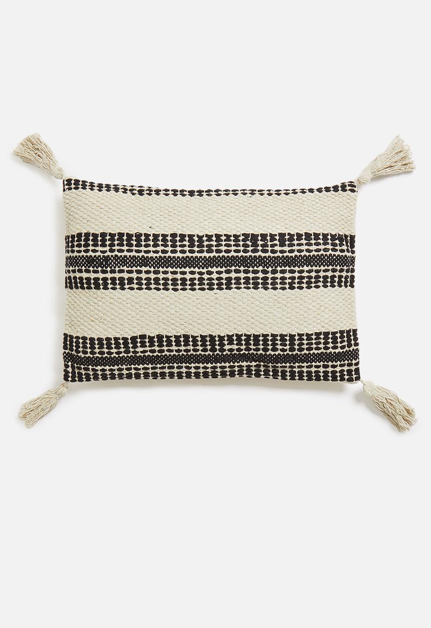 H&S - Stripe cushion - black & cream