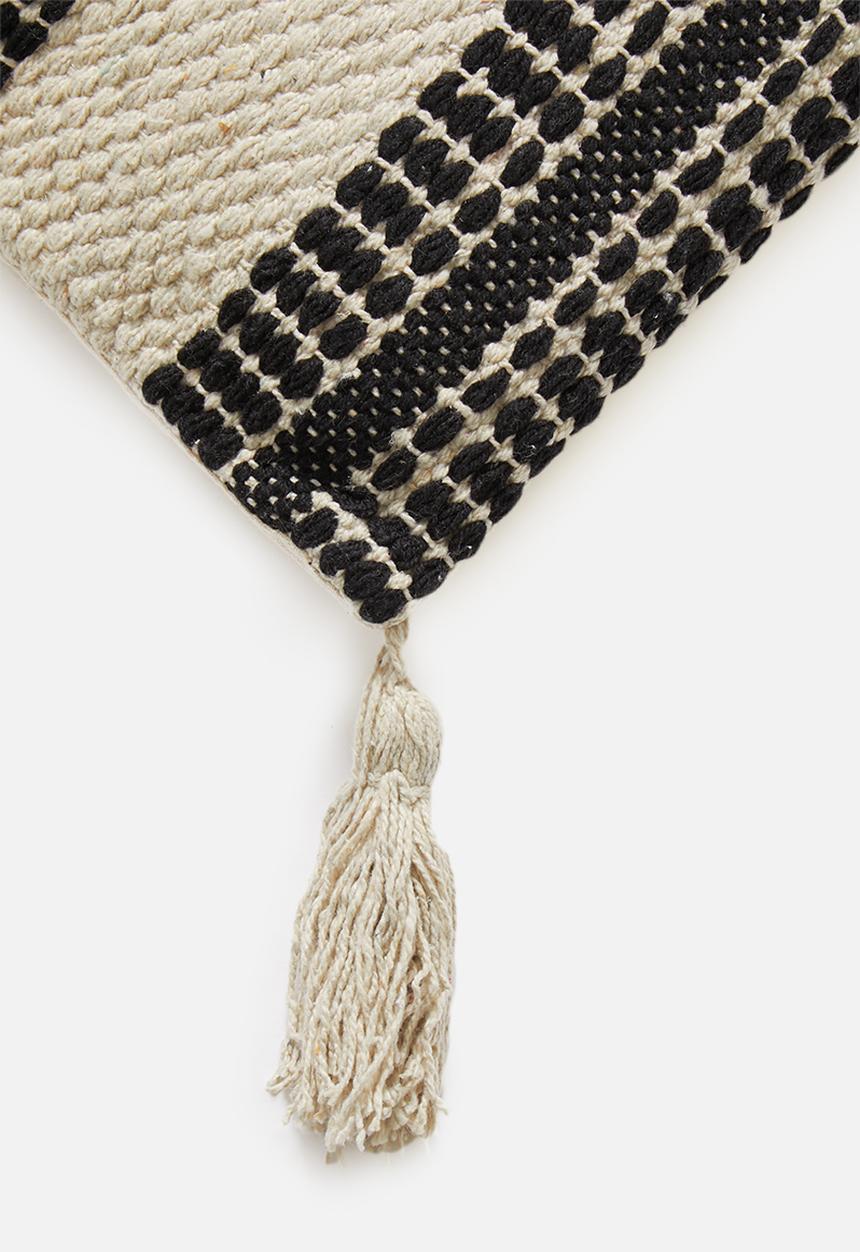 H&S - Stripe cushion - black & cream