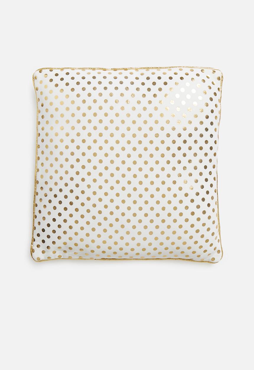 H&S - Glitter cushion - gold & white 