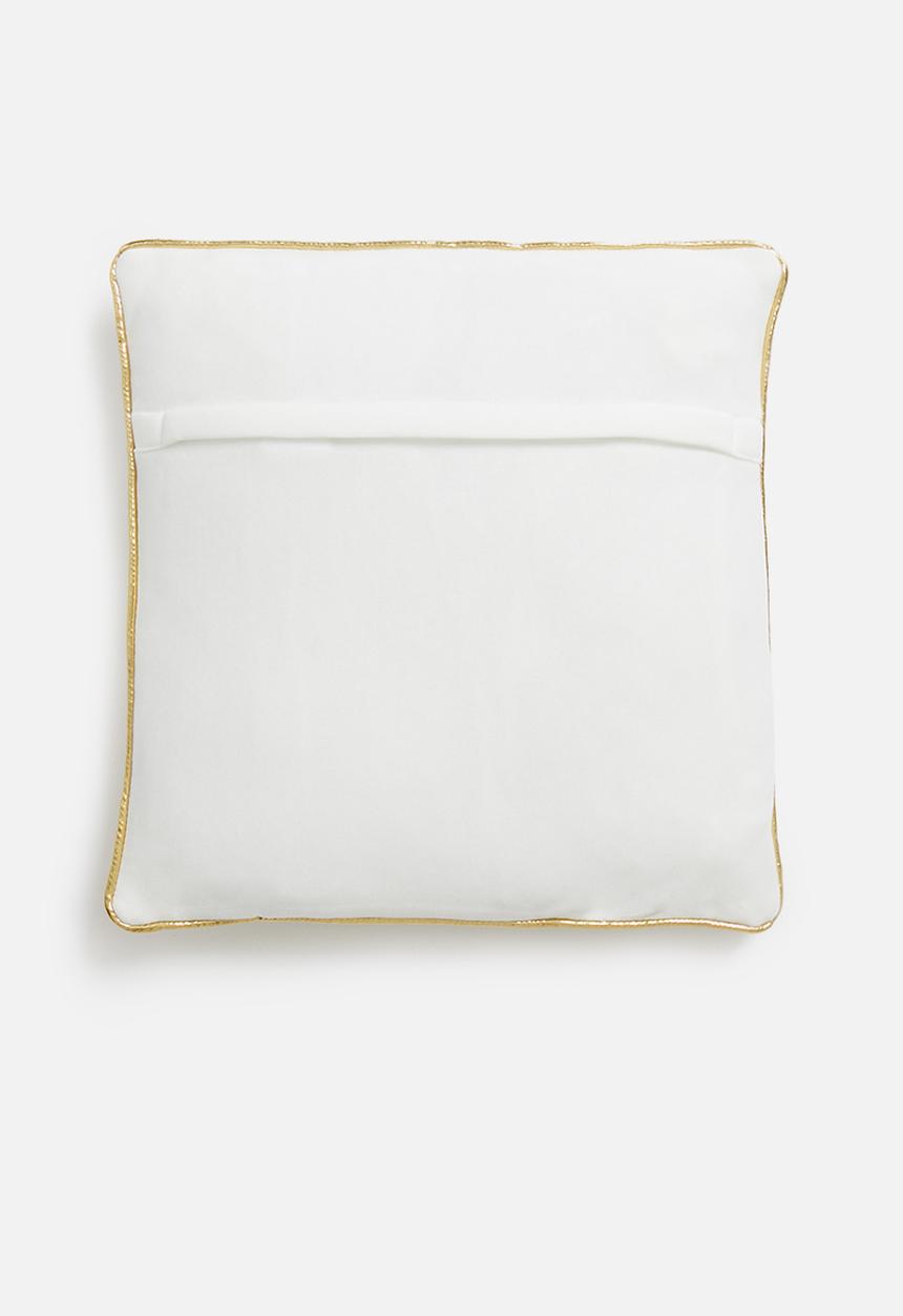 H&S - Glitter cushion - gold & white 